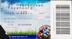Toegangskaart sc Heerenveen – Feyenoord