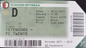 Toegangskaart Feyenoord – FC Twente