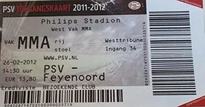 Toegangskaart PSV – Feyenoord