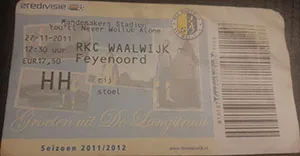 Toegangskaart RKC Waalwijk – Feyenoord