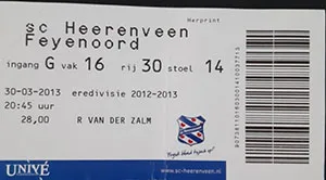 Toegangskaart sc Heerenveen – Feyenoord