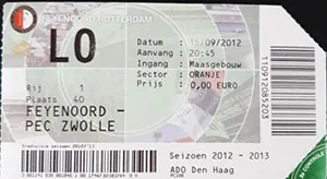 Toegangskaart Feyenoord – PEC Zwolle