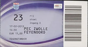 Toegangskaart PEC Zwolle – Feyenoord