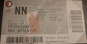 Toegangskaart Feyenoord – RKC Waalwijk