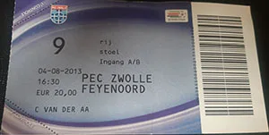 Toegangskaart PEC Zwolle – Feyenoord