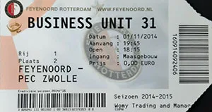 Toegangskaart Feyenoord – PEC Zwolle