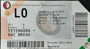 Toegangskaart Feyenoord – NAC Breda