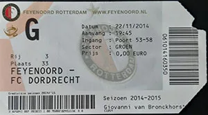 Toegangskaart Feyenoord – FC Dordrecht
