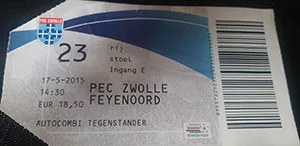 Toegangskaart PEC Zwolle – Feyenoord