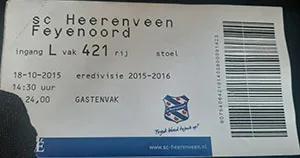 Toegangskaart sc Heerenveen – Feyenoord