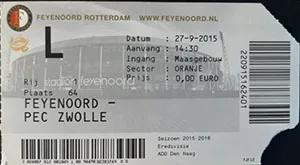 Toegangskaart Feyenoord – PEC Zwolle