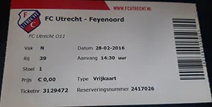 Toegangskaart FC Utrecht – Feyenoord