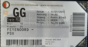 Toegangskaart Feyenoord – PSV