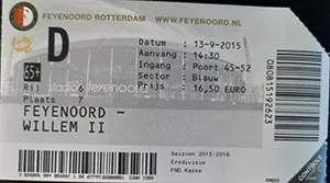 Toegangskaart Feyenoord – Willem II