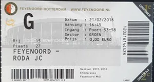 Toegangskaart Feyenoord – Roda JC