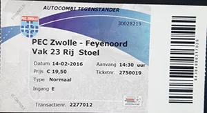 Toegangskaart PEC Zwolle – Feyenoord
