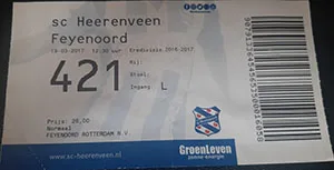 Toegangskaart sc Heerenveen – Feyenoord