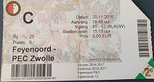 Toegangskaart Feyenoord – PEC Zwolle