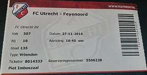 Toegangskaart FC Utrecht – Feyenoord