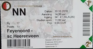 Toegangskaart Feyenoord – sc Heerenveen