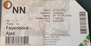 Toegangskaart Feyenoord – AFC Ajax