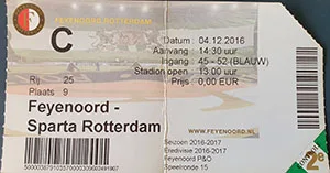 Toegangskaart Feyenoord – Sparta Rotterdam