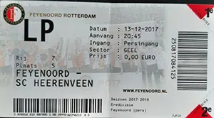 Toegangskaart Feyenoord – sc Heerenveen