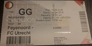 Toegangskaart Feyenoord – FC Utrecht