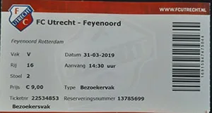 Toegangskaart FC Utrecht – Feyenoord