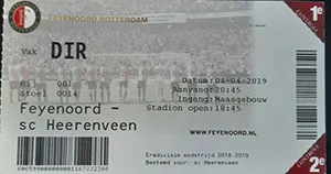 Toegangskaart Feyenoord – sc Heerenveen