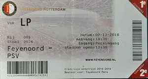 Toegangskaart Feyenoord – PSV