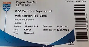 Toegangskaart FC Zwolle – Feyenoord