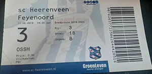 Toegangskaart sc Heerenveen – Feyenoord