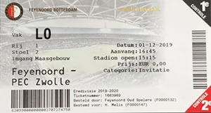 Toegangskaart Feyenoord – FC Zwolle