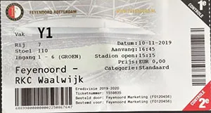 Toegangskaart Feyenoord – RKC Waalwijk