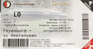 Toegangskaart Feyenoord – sc Heerenveen