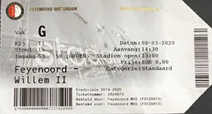 Toegangskaart Feyenoord – Willem II