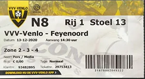 Toegangskaart VVV Venlo – Feyenoord