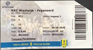 Toegangskaart RKC Waalwijk – Feyenoord