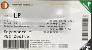 Toegangskaart Feyenoord – FC Zwolle