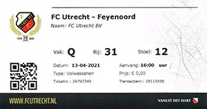 Toegangskaart FC Utrecht – Feyenoord