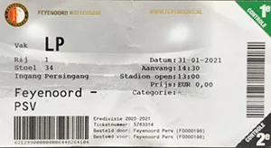 Toegangskaart Feyenoord – PSV
