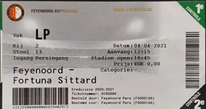 Toegangskaart Feyenoord – Fortuna Sittard