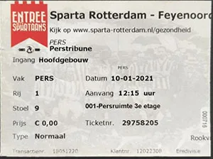 Toegangskaart Sparta Rotterdam – Feyenoord