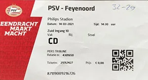 Toegangskaart PSV – Feyenoord
