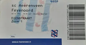 Toegangskaart sc Heerenveen – Feyenoord