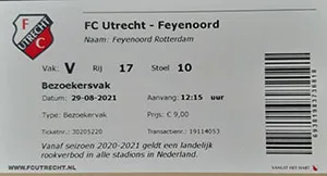 Toegangskaart FC Utrecht – Feyenoord