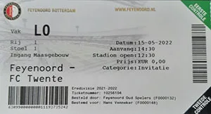 Toegangskaart Feyenoord – FC Twente