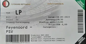 Toegangskaart Feyenoord – PSV