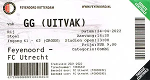 Toegangskaart Feyenoord – FC Utrecht